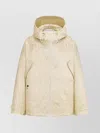 Dior Hooded Coat With Drawstring Hem And Front Pockets In Gold
