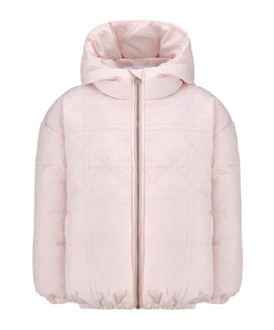Dior Hooded Down Jacket In Pink