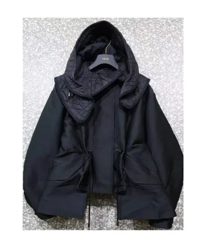 Dior Hooded Long-sleeved Casual Jacket In Black
