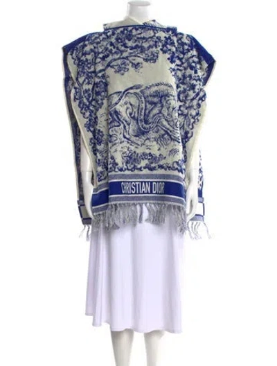 Pre-owned Dior Hooded Printed Sweater In Blue