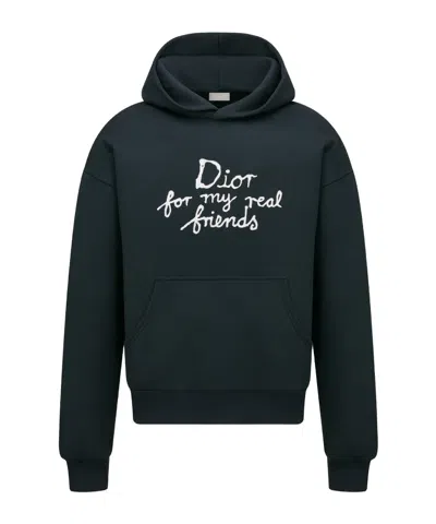 Dior Hooded Sweater In Blue