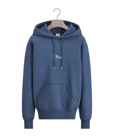 Dior Hooded Sweatshirt With  Embroidery, Relaxed Fit In Blue