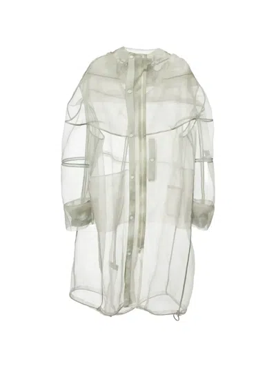 Pre-owned Dior Hooded Tulle Hooded Coat In Green