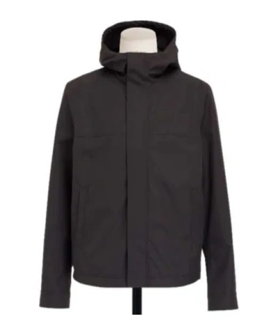 Dior Hooded Zip-up Jacket In Black