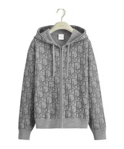 Dior Hooded Zipped Cardigan In Gold