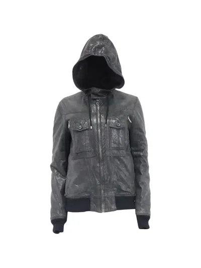 Pre-owned Dior Hooded Zipped Leather Jacket In Black
