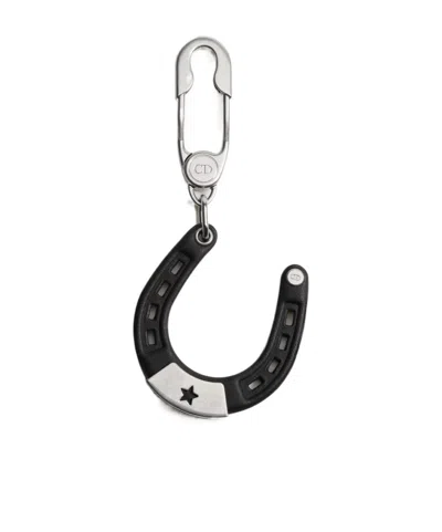 Dior Horseshoe Key Ring In Silver