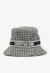 Dior Houndstooth Logo Bucket Hat In Monochrome