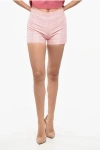 Dior Houndstooth Patterned Cotton Blend Shorts Grösse 40 In Pink