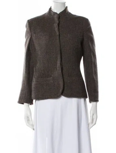 Pre-owned Dior Houndstooth Print Blazer In Green