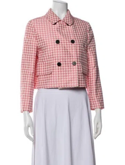 Pre-owned Dior Houndstooth Print Blazer In Pink