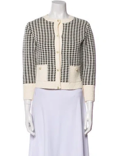 Pre-owned Dior Houndstooth Print Evening Jacket In Neutral