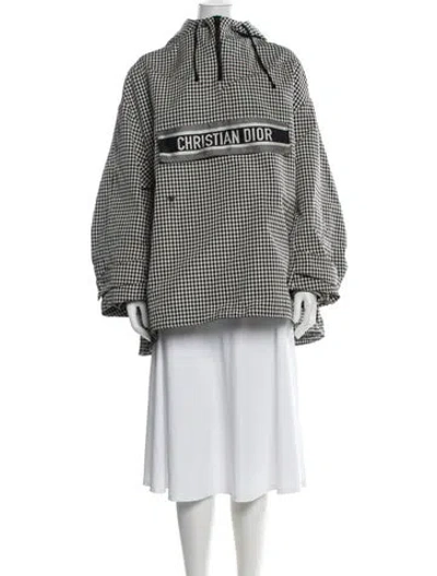 Pre-owned Dior Houndstooth Print Jacket In Black/neutrals