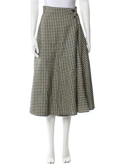 Pre-owned Dior Houndstooth Print Midi Length Skirt In Neutral