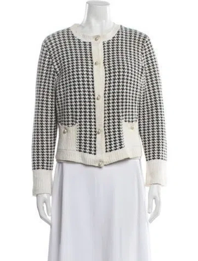Pre-owned Dior Houndstooth Print Sweater In Neutrals