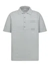Dior Icons Cotton Polo Shirt In Gray