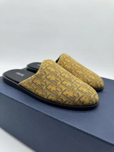Pre-owned Dior In Mule Gold Oblique Jacquard Slipper Brand