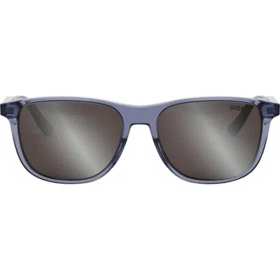 Dior In S3i 56mm Rectangular Sunglasses In Blue