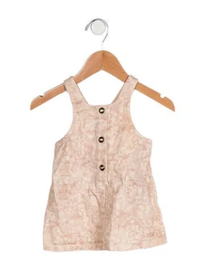 Pre-owned Dior Babies' Infants Girls' Floral Print Pattern Dress In Neutrals/pink