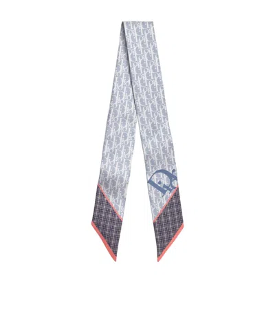 Dior Infini Tartan Mitzah Scarf In Purple