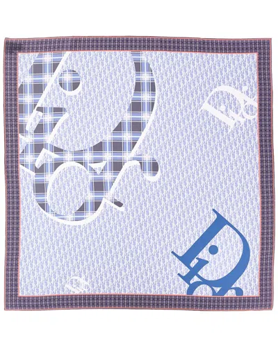 Dior Infini Tartan Silk Scarf In Multi