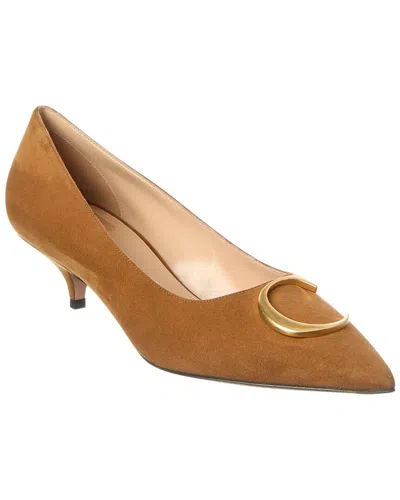 Dior Initial Suede Pump In Brown