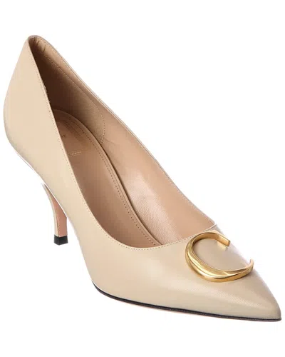 Dior Initials Leather Pump In Neutral