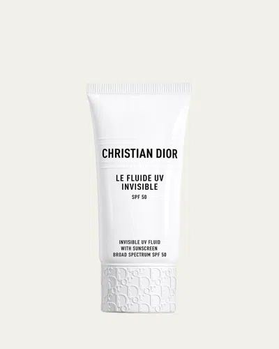 Dior Invisible Uv Fluid Hydrating Face Sunscreen, 1 Oz. In White