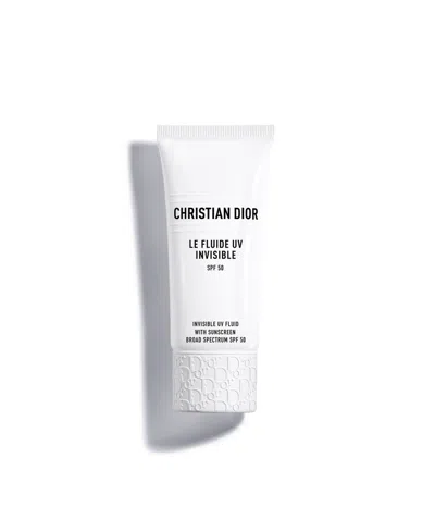 Dior Invisible Uv Fluid Hydrating Face Sunscreen, 1 Oz. In White