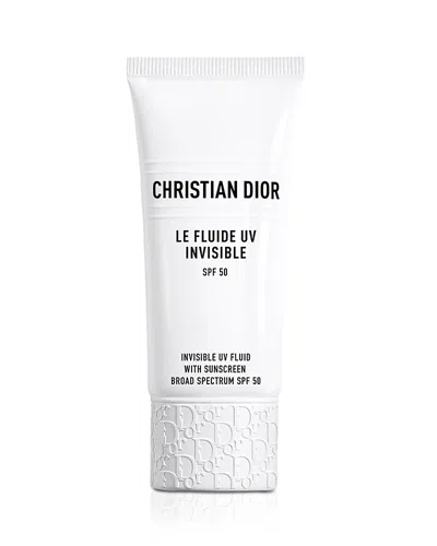 Dior Invisible Uv Fluid Hydrating Face Sunscreen 1 Oz. In White