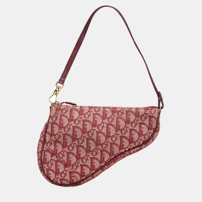 Pre-owned Dior Issimo Canvas Saddle Pochette