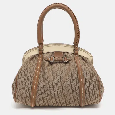 Pre-owned Dior Issimo Canvas Satchel In Sand
