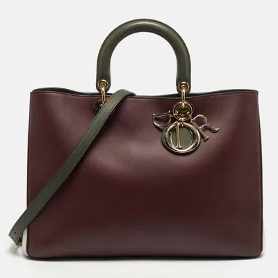 Pre-owned Dior Issimo Large Tricolor Leather Tote In Multi