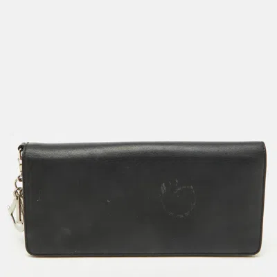 Pre-owned Dior Issimo Long Wallet In Black