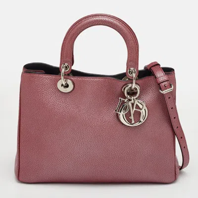 Pre-owned Dior Issimo Medium Burgundy Leather Tote