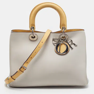 Pre-owned Dior Issimo Medium Tricolor Leather Tote In Multi