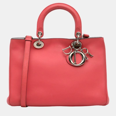Pre-owned Dior Issimo Satchel In Red