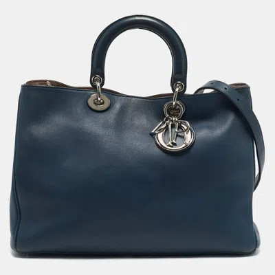Pre-owned Dior Issimo Shopper Tote In Blue
