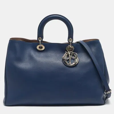 Pre-owned Dior Issimo Shopper Tote In Blue