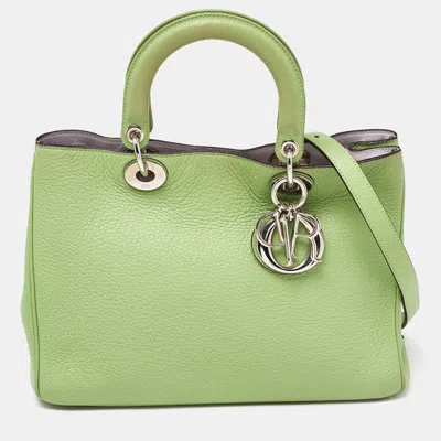 Pre-owned Dior Issimo Shopper Tote In Green