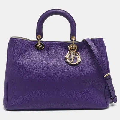 Pre-owned Dior Issimo Shopper Tote In Purple