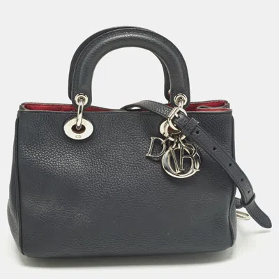 Pre-owned Dior Issimo Small Navy Blue Leather Tote