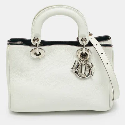 Pre-owned Dior Issimo Small White Leather Tote