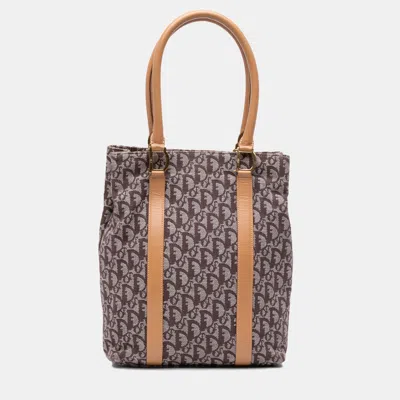 Pre-owned Dior Issimo Trotter Canvas Tote In Brown
