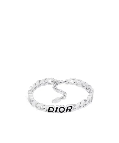 Dior Italic Chain-link Bracelet In White