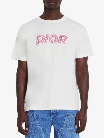 【コーラルで描いたロゴ★】DIOR Dior Italic Coral Tシャツ コーラルで描いたロゴ☆】DIOR Dior Italic Coral Tシャツ
