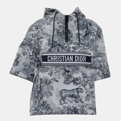 Pre-owned Dior Iviera Cropped Toile De Jouy Hoodie Jacket M In Multicolor