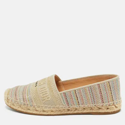 Pre-owned Dior Iviera Espadrille Flats Size 35.5 In Multi