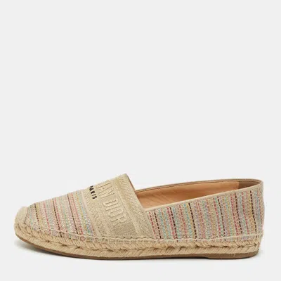 Pre-owned Dior Iviera Espadrille Flats Size 39 In Multi