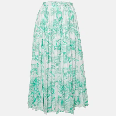 Pre-owned Dior Iviera Flared Skirt M In Green